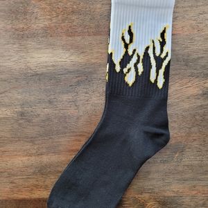 Black and white flame socks